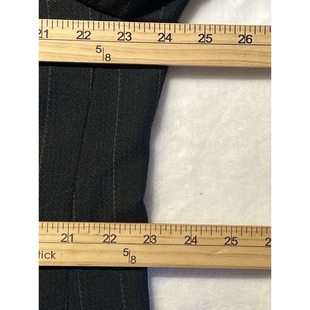 Vintage Franco Lanzetti Mens 46R 38x29 Black Gray Banker's Stripe 4 Btn Suit - Picture 11 of 16